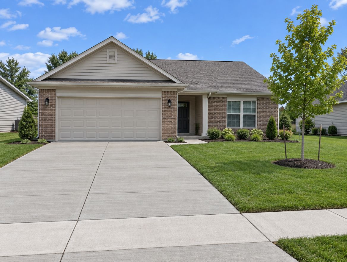 New concrete driveway and sidewalk